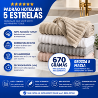 CloudSoft™ – Toalha Premium Algodão Turco | Kit 10 Banhão + 10 Rosto (BRINDE)