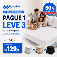 [COMPRE 1, LEVE 3] HydraSoft™ Jogo de Cama Impermeável Premium – Capa + 2 Fronhas