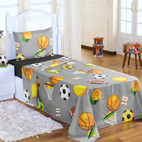 Jogo de Cama Esportes Infantil – Solteiro 3 Peças